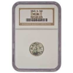 1943-S Mercury Dime NGC MS66