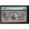 Image 1 : 1864 $50 Confederate States of America Note PMG 64EPQ