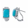 Image 1 : 14KT White Gold 6.06ctw Turquoise and Diamond Earrings