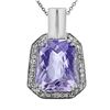 Image 1 : 14KT White Gold 8.00ct Amethyst and Diamond Pendant with Chain