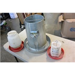 THREE CHICKEN FEEDERS