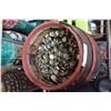 Image 2 : VINTAGE BARRELL WITH BOTTLE CAPS