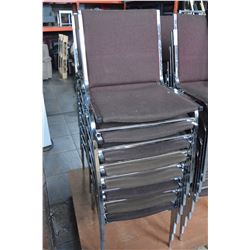 SET OF 8 STACKING CHAIRS