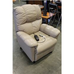 BEIGE LEATHER PALLISAR LIFT CHAIR