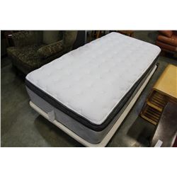 SINGLE SIZE POSTUREPEDIC OPTIMUM MATTRESS AND LOW PRO BOX AND ROLLER FRAME