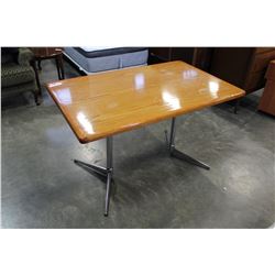 RETRO OAK AND CHROME PUB TABLE