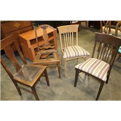 4 ASSORTED VINTAGE DINING CHAIRS