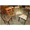 Image 1 : 4 ASSORTED VINTAGE DINING CHAIRS