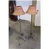 Image 1 : PAIR OF 50 INCH METAL BASE FLOOR LAMPS WITH ADJUSTABLE RATTAN SHADES