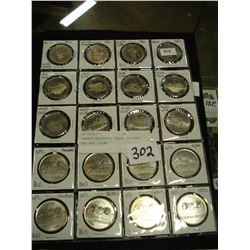 TWENTY ASSORTED TRADE DOLLARS AND NFL COINS