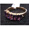 Image 1 : 10KT YELLOW GOLD GENUINE AMETHYST AND DIAMOND RING RETAIL $1500.00