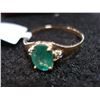 Image 1 : 10KT YELLOW GOLD GENUINE EMERALD AND DIAMOND RING RETAIL $850.00