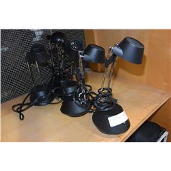 FIVE ADJUSTABLE DESK LAMPS