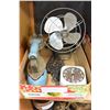 Image 1 : ANTIQUE TORCAN FAN AND WESTCLOCK AND ANTIQUE IRON