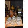 Image 1 : LOT OF DESIGNER POTTERY VASES AND ROCK TEALIGHT HOLDERS