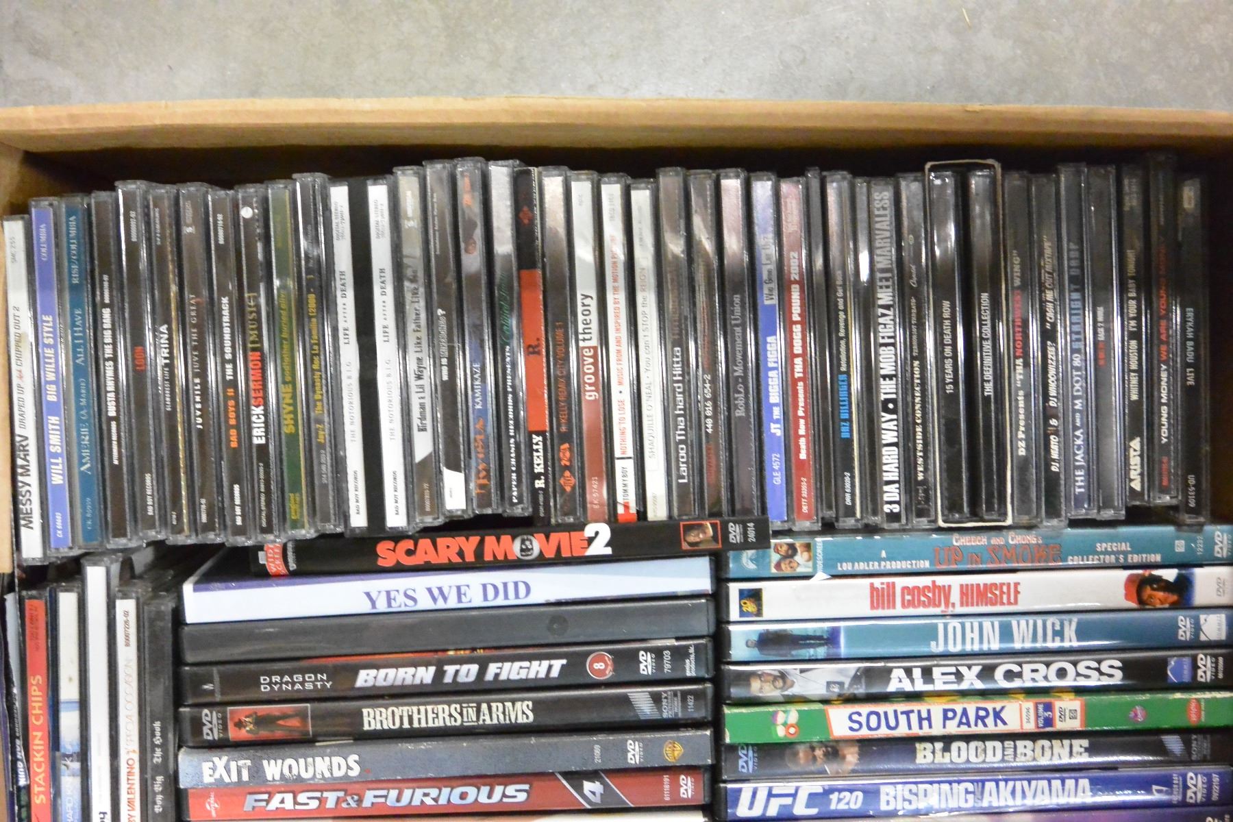 BOX OF DVDS