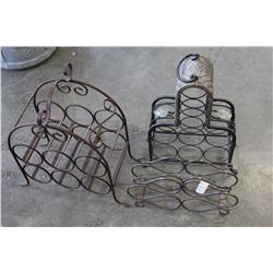 THREE DECORATIVE WINE RACKS