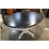 Image 1 : PAINTED ROUND SINGLE PEDASTEL DINING TABLE WITH LEAF