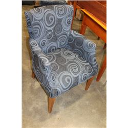 COMTEMPORARY UPOLSTERED BLUE ACCENT CHAIR
