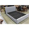 Image 2 : AS NEW QUEENSIZE GREY MODERN PLATFORM BEDFRAME WITH HYDARAULIC LIFT FOR UNDER STORAGE RETAIL $1899