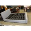 Image 3 : AS NEW QUEENSIZE GREY MODERN PLATFORM BEDFRAME WITH HYDARAULIC LIFT FOR UNDER STORAGE RETAIL $1899
