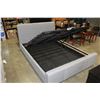 Image 5 : AS NEW QUEENSIZE GREY MODERN PLATFORM BEDFRAME WITH HYDARAULIC LIFT FOR UNDER STORAGE RETAIL $1899