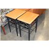 Image 1 : PAIR OF MAPLE AND METAL BASE ENDTABLES