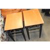 Image 2 : PAIR OF MAPLE AND METAL BASE ENDTABLES