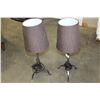 Image 1 : PAIR OF 25 INCH DECORATOR LAMPS WITH BROWN SHADES