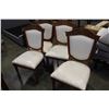 Image 1 : SET OF FOUR FLOOR MODEL CARVED DINING CHAIRS