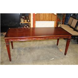 NEW CUSTOM CARVED MAHOGANY DESK DINING TABLE