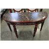 Image 2 : NEW DECORATIVE CARVED MAHOGANY FAUX MARBLE TOP SOFA TABLE