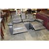 Image 3 : FLOOR MODEL GREY DOUBLE RECLINING LOVESEAT WITH THEATRE CONSOLE PERFORATED BACK SUPPORT RETAIL $1299