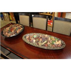 TWO LARGE DECORATIF CENTRE BOWLS