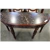 Image 2 : NEW DECORATIVE CARVED MAHOGANY FAUX MARBLE TOP SOFA TABLE