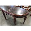 Image 3 : NEW DECORATIVE CARVED MAHOGANY FAUX MARBLE TOP SOFA TABLE