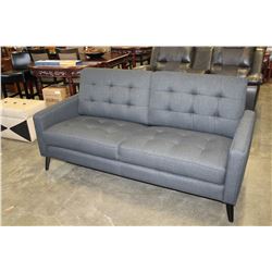 FLOOR MODEL MODERN GREY TUFTED CLUB STYLE SOFA HOME ELEGANCE RETAIL $1199