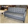 Image 1 : FLOOR MODEL MODERN GREY TUFTED CLUB STYLE SOFA HOME ELEGANCE RETAIL $1199