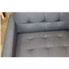 Image 3 : FLOOR MODEL MODERN GREY TUFTED CLUB STYLE SOFA HOME ELEGANCE RETAIL $1199