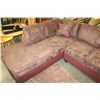 Image 2 : NEW MODERN 2 PIECE SECTIONAL WITH CHAISE, 2 TONE BRON MICROFIBRE COMFORTABLE SEATING, WITH THROW CUS