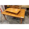 Image 2 : PINE TABLE WITH LEAF AND SIX PINE LADDER BACK CHAIRS