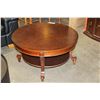 Image 1 : NW ROUND MODERN TWO TIER SOLID WOOD COFFEE TABLE