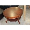 Image 2 : NW ROUND MODERN TWO TIER SOLID WOOD COFFEE TABLE