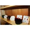 Image 2 : LOT OF MILK GLASS AND COLORED GLASS TRAYS AND PORCELAIN LIGHT COVERS