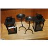 Image 1 : PAIR OF CANDLE LANTERNS AND PAIR OF CANDLE STANDS