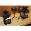 Image 2 : PAIR OF CANDLE LANTERNS AND PAIR OF CANDLE STANDS