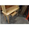 Image 3 : TWO DRAWER MAPLE DESK WITH HUTCH TOP