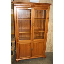 PINE DISPLAY CABINET