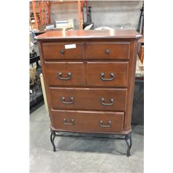 4 DRAWER METAL LEG HIGHBOY DRESSER