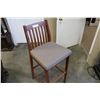 Image 1 : OAK UPOLSTERED SEAT BARSTOOL